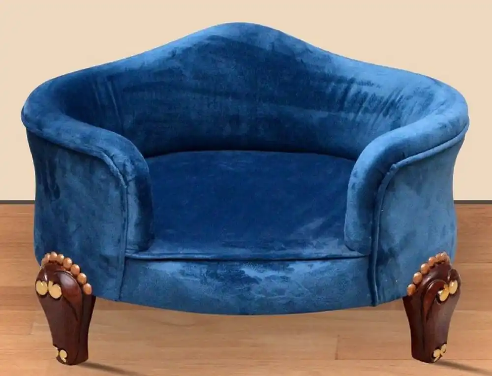 Casa Padrino Barock Hundebett Royal Blau / Braun / Gold - Barock Hundemöbel - Barock Tiermöbel - Prunkvolle Tiermöbel im Barockstil Günstig
