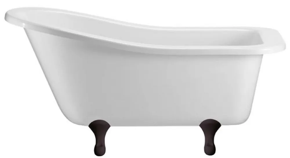 Casa Padrino Luxus Jugendstil Badewanne Weiß / Schwarz 150 x 75 x H. 78 cm - Freistehende Retro Acryl Badewanne - Retro Badezimmer Möbel Schnäppchen