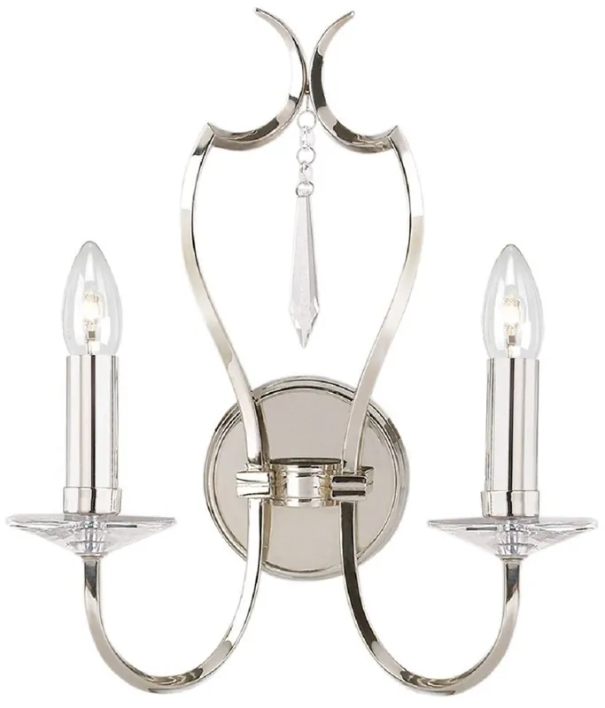 Jetzt Kaufen Casa Padrino Jugendstil Doppel Wandleuchte Silber 36 x 19 x H. 41 cm - Elegante Hotel & Restaurant Wandlampe - Barock & Jugendstil Wandleuchten