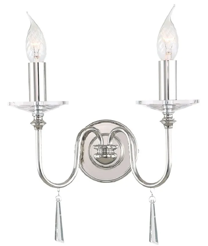 Top-Angebot Casa Padrino Jugendstil Doppel Wandleuchte Silber 30 x 16,5 x H. 23 cm - Elegante Hotel & Restaurant Wandlampe - Barock & Jugendstil Wandleuchten