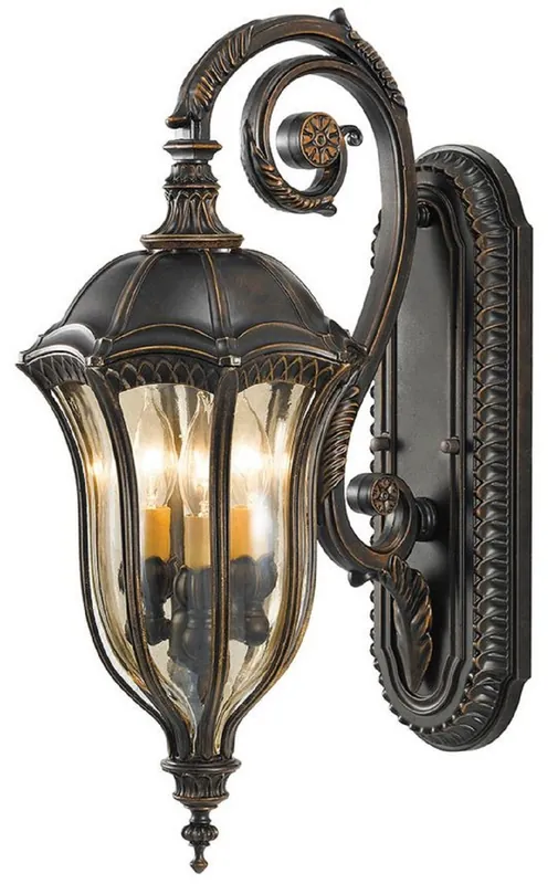 Sichere Zahlung Casa Padrino Barock Außenwandleuchte Braun / Bronze / Gold 24,1 x 35,6 x H. 57,8 cm - Elegante Balkon Garten Terrassen Außenleuchte - Außenbeleuchtung im Barockstil