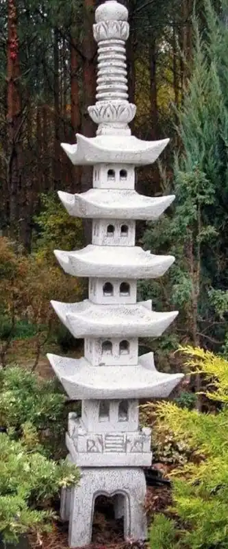 Nur Für Kurze Zeit Casa Padrino Luxus Garten Deko Pagode Grau 27 x 27 x H. 169 cm - Elegante 5 Stöckige Stein Pagode - Garten & Terrassen Deko Accessoires im Japanischen Stil