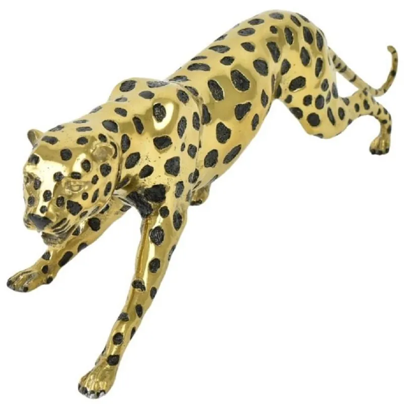 Neu Im Sortiment Casa Padrino Luxus Bronze Skulptur Gepard Gold / Schwarz 62 x 14 x H. 18 cm - Bronze Deko Figur - Bronze Tierfigur - Luxus Deko Accessoires