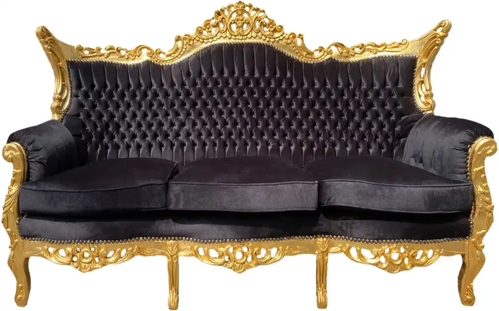 Direktkauf Casa Padrino Barock Sofa Master Schwarz/Gold Mod4