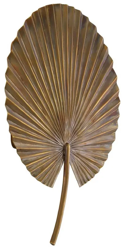 Casa Padrino Luxus Wandleuchte Vintage Messing 30,5 x 8,5 x H. 40 cm - Messing Wandlampe im Palmenblatt Design - Hotel & Restaurant Leuchte Online Kaufen