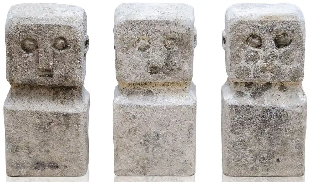 Casa Padrino Luxus Deko Antik Stil Naturstein Statuen 10er Set - Stein Skulpturen - Stein Figuren - Deko Accessoires - Schreibtisch Deko - Wohnzimmer Deko - Luxus Möbel Markenprodukt