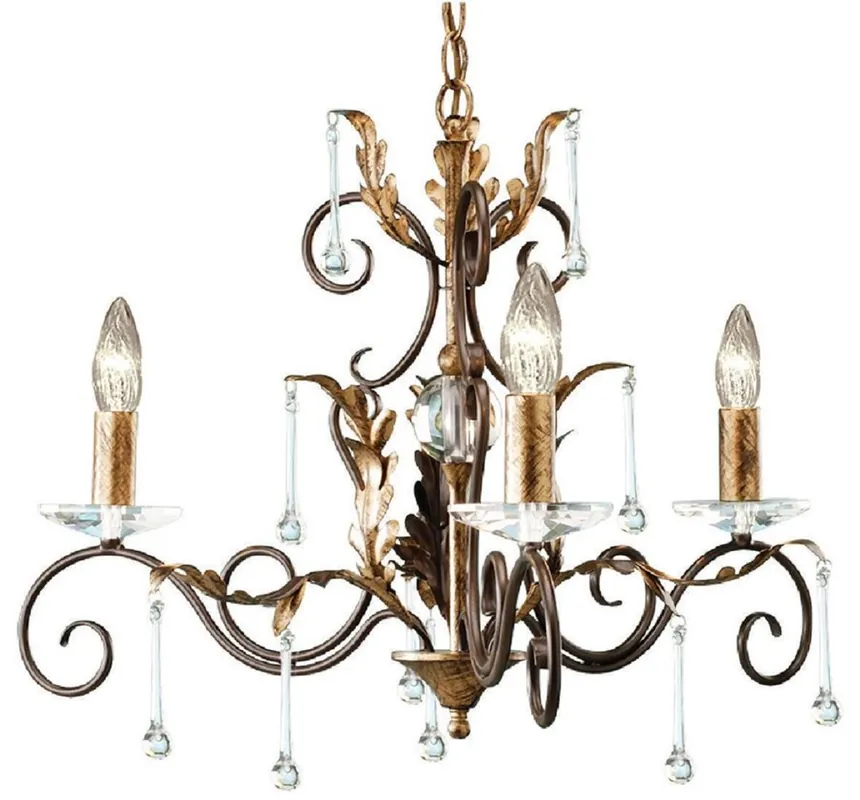 Casa Padrino Barock Kronleuchter Bronze / Gold Ø 65 x H. 61 cm - Prunkvoller Barockstil Kronleuchter - Wohnzimmer & Hotel Kronleuchter - Barock Möbel - Barock Interior - Barock Leuchten Letzte Chance