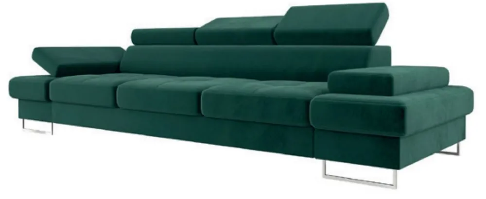 Solange Der Vorrat Reicht Casa Padrino Luxus Samt Sofa Grün / Silber 305 x 97 x H. 74-95 cm - Wohnzimmer Sofa mit verstellbaren Kopfstützen - Wohnzimmer Möbel - Luxus Möbel - Luxus Einrichtung