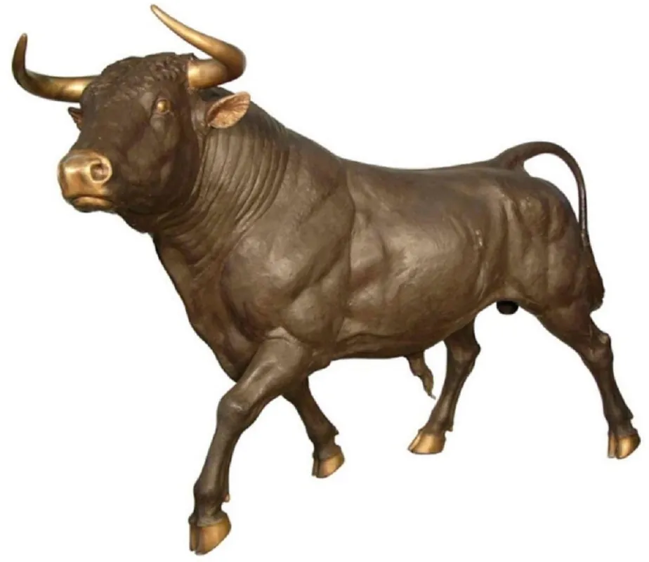 Rabatt Casa Padrino Luxus Bronze Deko Skulptur Stier 295 x 86 x H. 160 cm - Riesiege Bronze Skulptur - Lebensgroße Tierfigur - XXL Bronze Stier Figur - XXL Garten Skulptur - Luxus Garten Deko