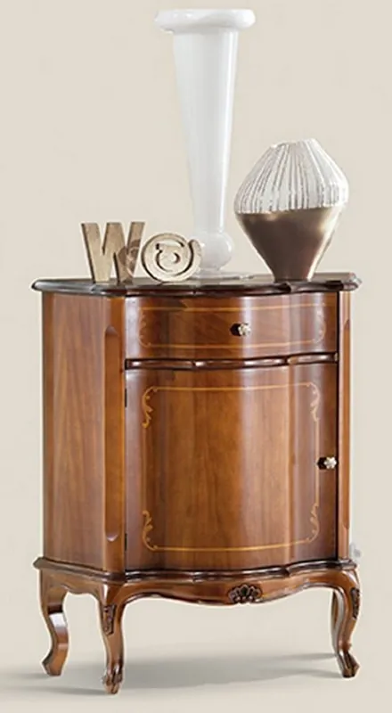 Preisreduziert Casa Padrino Luxus Barock Nachttisch Braun - Handgefertigter Massivholz Beistelltisch mit Schublade und Tür - Barockstil Möbel - Italienische Barock Möbel - Luxus Qualität - Made in Italy