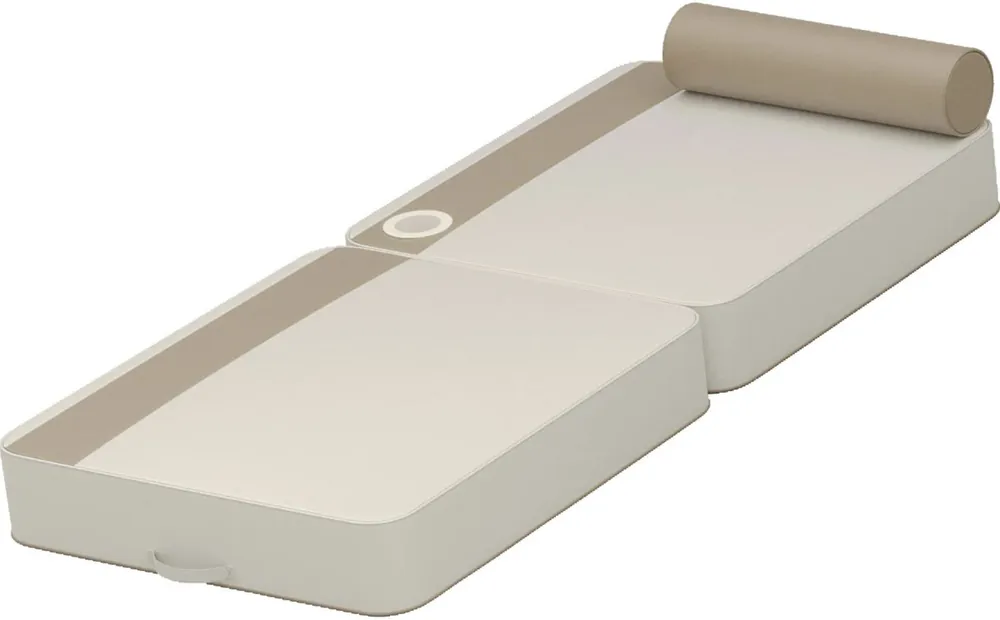 Casa Padrino Luxus Wasserliege Weiß / Taupe 190 x 80 x H. 17 cm - Wasserdichte Kunstleder Wasser Liege mit Kopfstütze und Getränkehalter - Sonnenliege - Hotel Pool Accessoires - Luxus Qualität Jetzt Kaufen