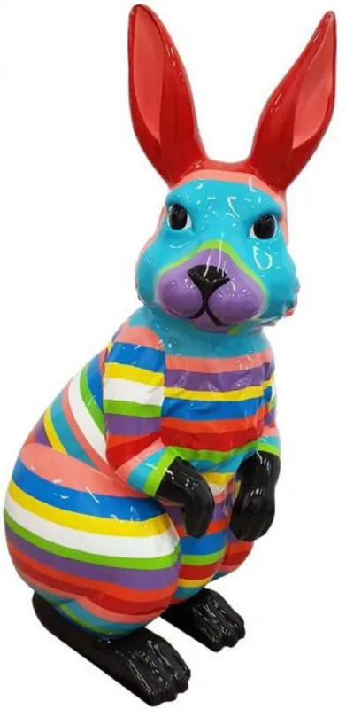 Knallerangebot Casa Padrino Luxus Deko Skulptur Hase Mehrfarbig H. 220 cm - Riesige Gartenskulptur - XXL Deko Skulptur - XXL Deko Figur - XXL Tierfigur - Luxus Garten Deko Tierfigur
