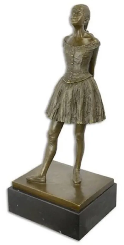 Kracherpreis Casa Padrino Luxus Bronze Deko Skulptur Mädchen Ballerina 31,3 x 27 x H. 73,8 cm - Große Bronze Skulptur mit Marmorsockel - Bronze Figur - Dekofigur - Wohnzimmer Deko - Luxus Deko Accessoires