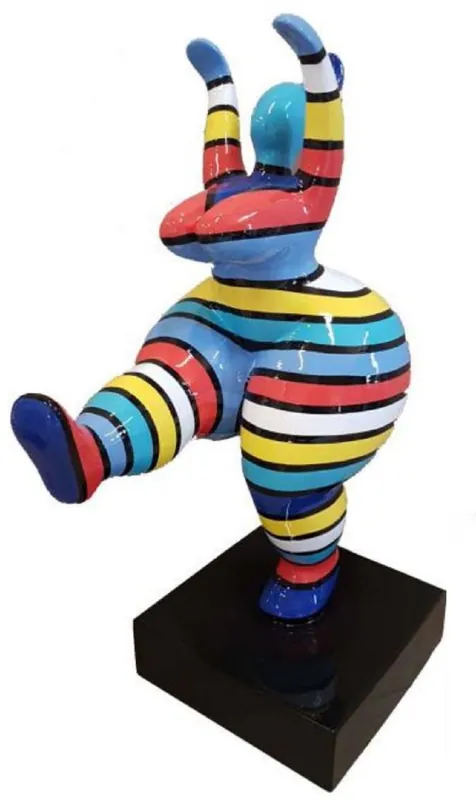 Casa Padrino Luxus Deko Skulptur Mehrfarbig / Schwarz H. 85 cm - Große Deko Figur - XXL Deko Skulptur - XXL Deko Figur - Wohnzimmer Deko - Garten Deko - Luxus Deko XXL Skulpturen & Figuren Preis Gesenkt