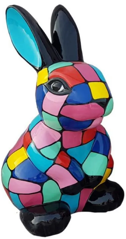 Sale Casa Padrino Luxus Designer Dekofigur Hase Mehrfarbig H. 65 cm - Wetterbeständige Deko Skulptur - Wohnzimmer Deko Figur - Garten Deko Figur - Luxus Deko Tierfigur - Designer Deko Accessoires