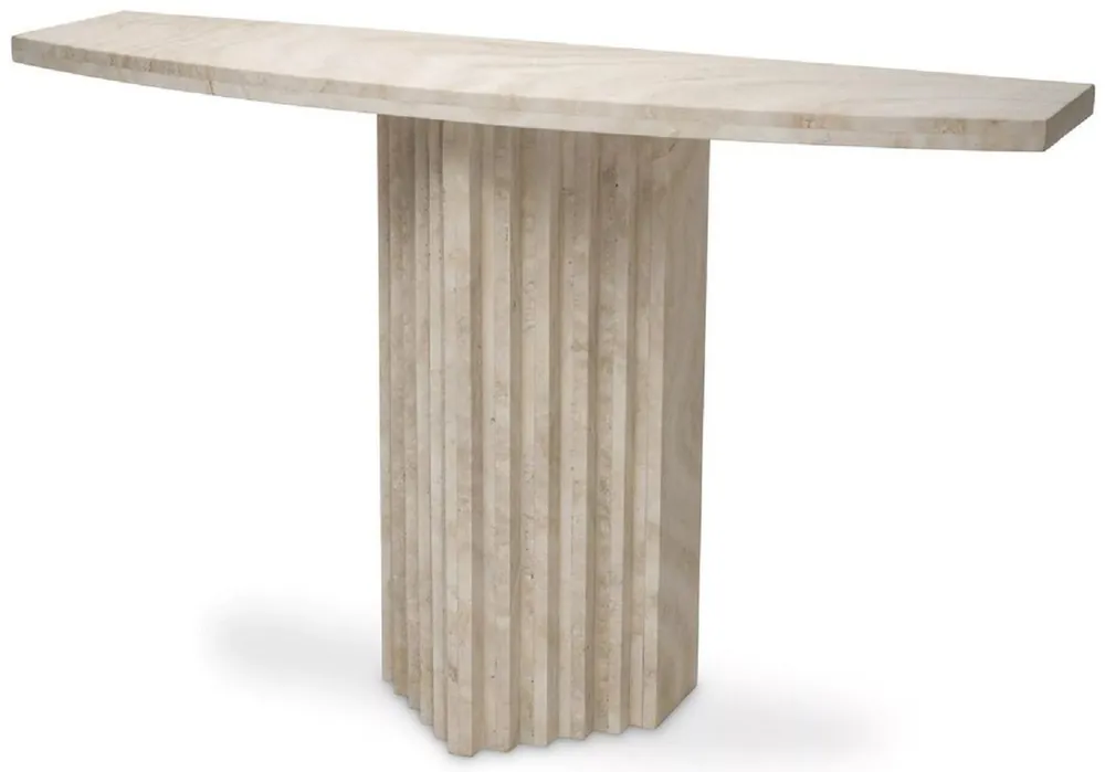 Casa Padrino Luxus Konsole Beige 121,5 x 35 x H. 75,5 cm - Rechteckiger Travertin Konsolentisch - Wohnzimmer Möbel - Hotel Möbel - Travertin Möbel - Luxus Möbel - Luxus Einrichtung Schneller Versand