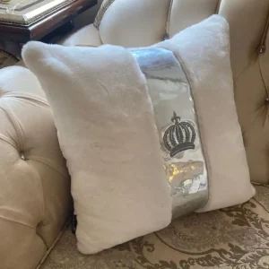 Sichere Zahlung Harald Glööckler Luxus Deko Kissen Pompöös by Casa Padrino Weiß / Silber - Glööckler Kissen - Designer Zierkissen - Harald Glööckler Designer Deko Accessoires