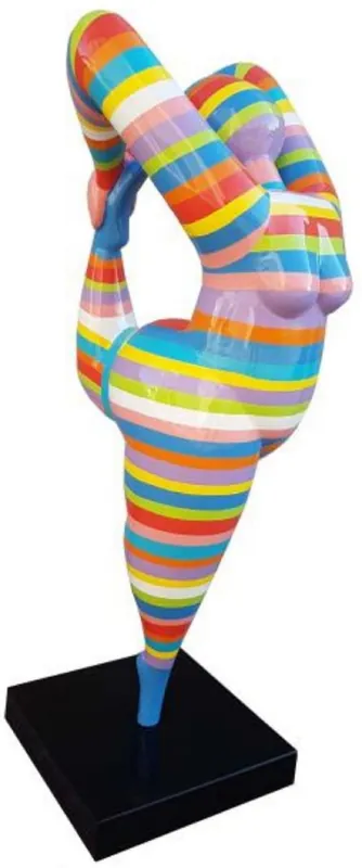 Casa Padrino Luxus Designer Deko Skulptur Frau Mehrfarbig / Schwarz H. 85 cm - Abstrakte Deko Figur - XXL Deko Skulptur - XXL Deko Figur - Wohnzimmer Deko - Garten Deko - Abstrakte Deko Skulpturen Rabatt