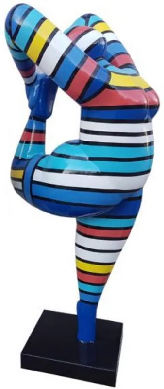 Bestpreis Casa Padrino Luxus Designer Deko Skulptur Frau Mehrfarbig / Schwarz H. 85 cm - Abstrakte Deko Figur - XXL Deko Figur - XXL Deko Skulptur - Wohnzimmer Deko - Garten Deko - Abstrakte Deko Skulpturen