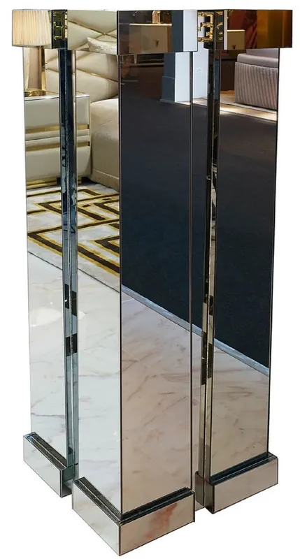 Aktuell Casa Padrino Luxus Säulen Blumenvase Gold 50 x 50 x H. 150 cm - Verspiegelte Säulen Pflanzenvase - Wohnzimmer Deko Vase - Hotel Deko Säulenvase - Luxus Möbel - Luxus Qualität - Made in Italy