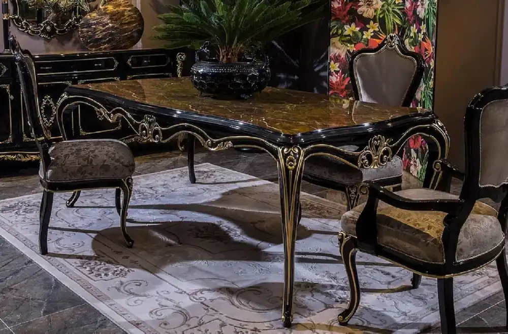 Casa Padrino Luxus Barock Esszimmerstuhl Set Silber / Schwarz / Gold - Barock Küchen Stühle 6er Set - Luxus Esszimmer Möbel im Barockstil - Barock Esszimmer Möbel - Edel & Prunkvoll Schneller Versand