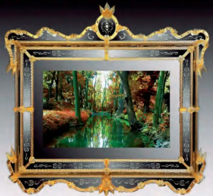 Aktuell Casa Padrino Luxus Barock Spiegel Gold - Prunkvoller Wandspiegel im Venezianischen Stil mit integriertem 40 Zoll TV - Hotel Möbel - Barock Möbel - Luxus Möbel im Barockstil - Made in Italy