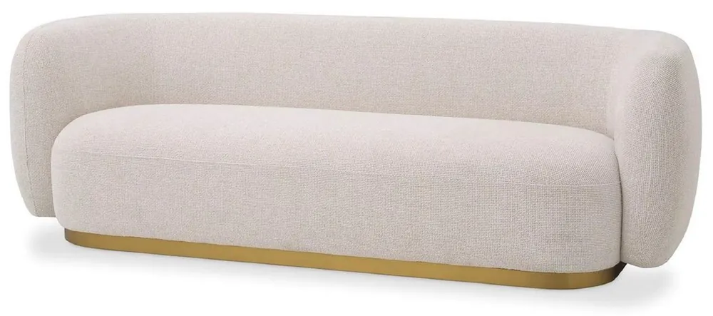 Angebot Casa Padrino Luxus Sofa Creme / Messing 223 x 96 x H. 71 cm - Wohnzimmer Sofa - Hotel Sofa - Wohnzimmer Möbel - Hotel Möbel - Luxus Möbel - Luxus Einrichtung - Wohnzimmer Einrichtung