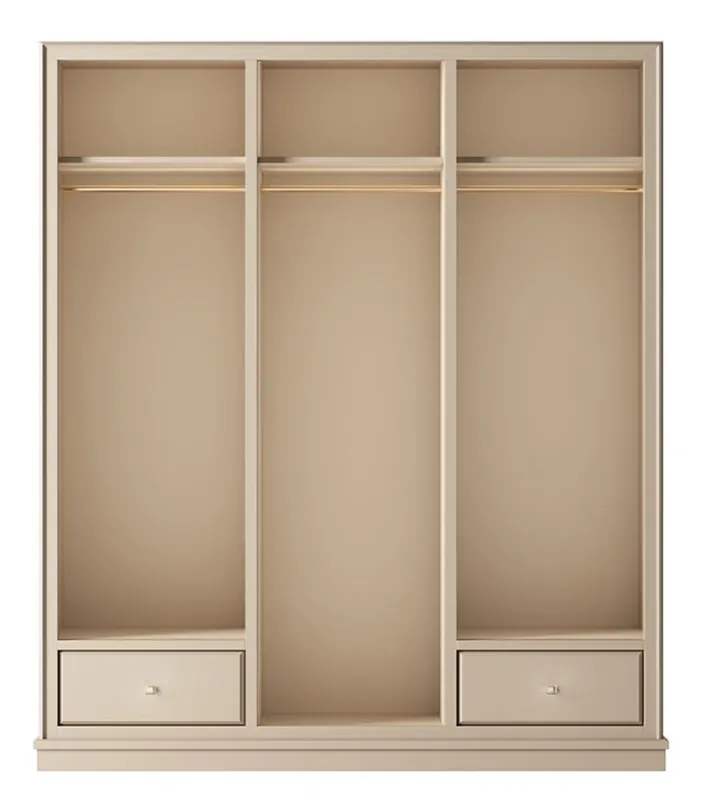 Casa Padrino Luxus Kleiderschrank Beige 200 x 60 x H. 200 cm - Offener Schlafzimmer Schrank - Schlafzimmer Möbel - Hotel Möbel - Schlafzimmer Einrichtung - Luxus Möbel - Luxus Einrichtung Sale