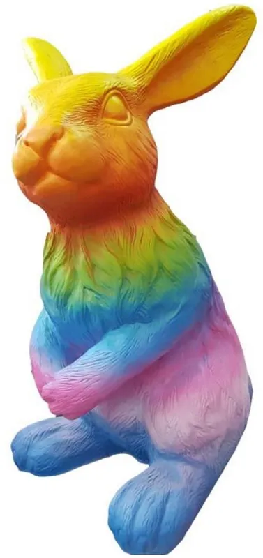 Top-Preis Casa Padrino Luxus Deko Skulptur Hase Bunt H. 120 cm - Große Deko Figur - XXL Deko Skulptur - XXL Deko Figur - XXL Tierfigur - Wohnzimmer Deko - Garten Deko - Luxus Deko XXL Figuren