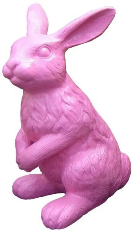 Highlight Casa Padrino Luxus Deko Skulptur Hase Pink H. 120 cm - Große Deko Figur - XXL Deko Skulptur - XXL Deko Figur - XXL Tierfigur - Wohnzimmer Deko - Garten Deko - Luxus Deko XXL Figuren