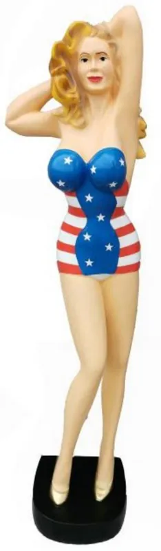 Casa Padrino Luxus Deko Skulptur USA Frau H. 200 cm - Lebensgroße Deko Figur - Große Deko Figur - XXL Deko Skulptur - XXL Deko Figur - Wohnzimmer Deko - Garten Deko - Luxus Deko XXL Figuren Bestseller