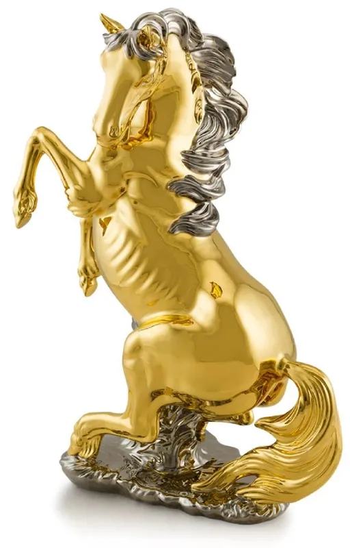 Casa Padrino Luxus Keramik Deko Figur Pferd 50 x 26 x H. 70 cm - Handgefertigte & handbemalte Keramik Skulptur - Keramik Tierfigur - Luxus Deko Figuren - Luxus Deko Skulpturen - Deko Tierfiguren Nur Heute