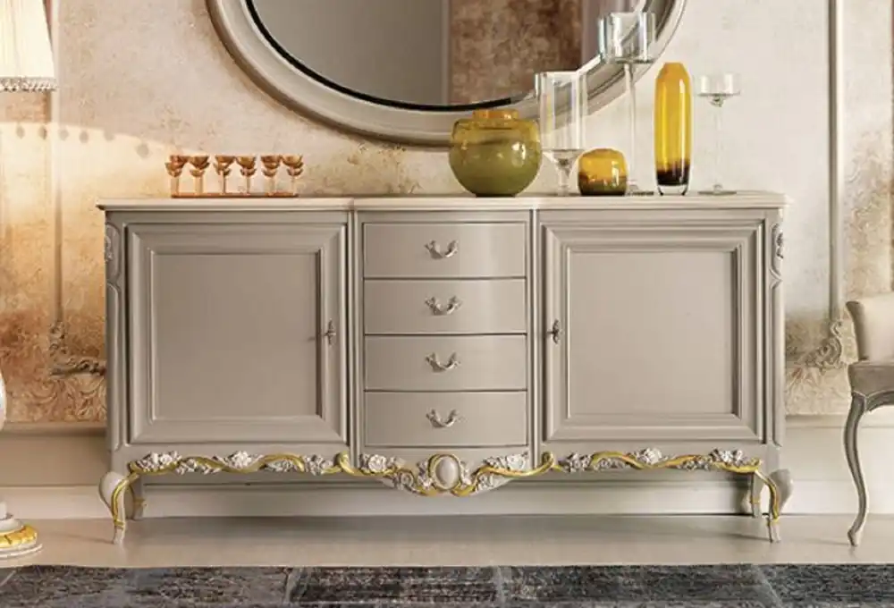 Schnäppchen Casa Padrino Luxus Barock Sideboard Grau / Braun / Creme / Gold - Handgefertigter Massivholz Schrank - Barock Möbel - Luxus Möbel Möbel im Barockstil - Luxus Qualität - Made in Italy