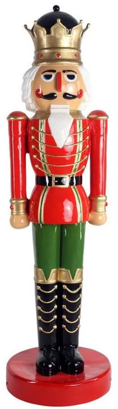 Casa Padrino Luxus Deko Skulptur Nussknacker König Rot / Mehrfarbig / Gold H. 200 cm - Lebensgroße Weihnachts Deko Figur - XXL Deko Skulptur - XXL Deko Figur - XXL Weihnachts Skulptur Meistverkauft