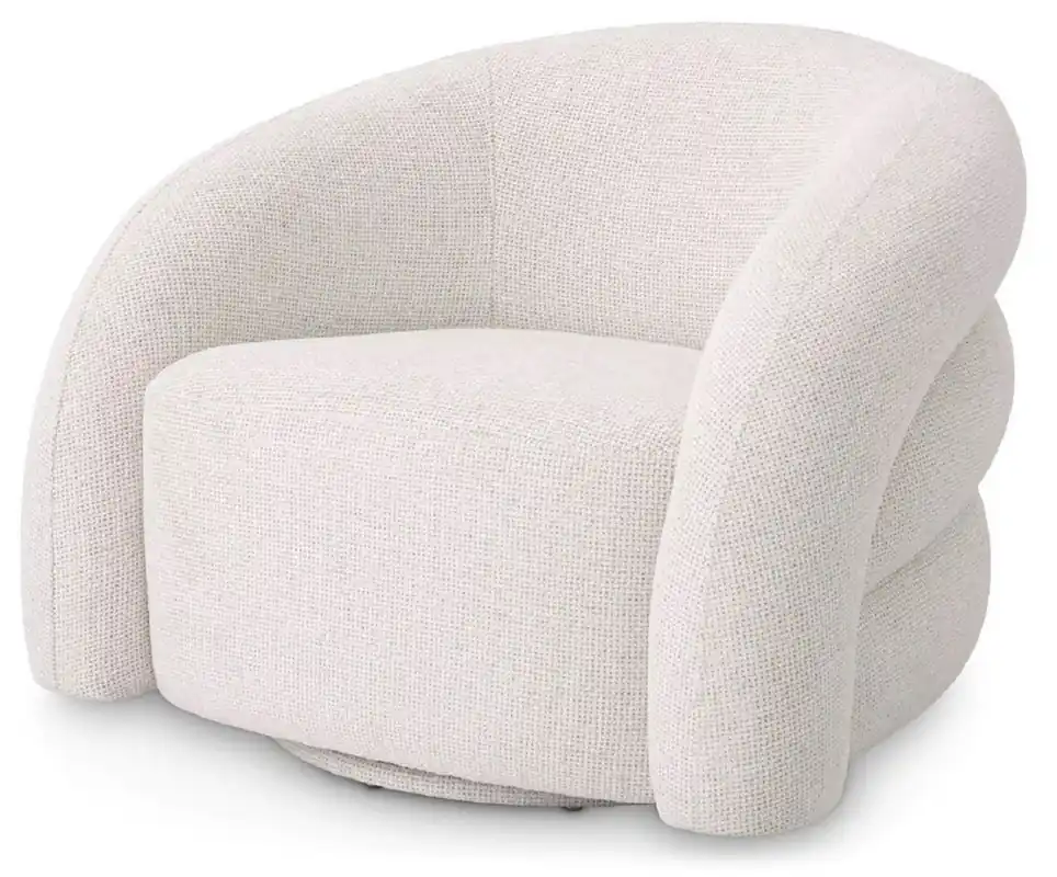 Preisknaller Casa Padrino Luxus Drehsessel Weiß 91 x 80 x H. 66 cm - Wohnzimmer Sessel - Wohnzimmer Möbel - Luxus Möbel - Wohnzimmer Einrichtung - Luxus Einrichtung