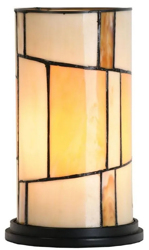 Casa Padrino Luxus Tiffany Hockerleuchte Mehrfarbig Ø 12,5 x H. 23,5 cm - Tiffany Tischleuchte - Tiffany Schreibtischleuchte - Tiffany Leuchten - Luxus Interior - Luxus Leuchten Preisreduziert