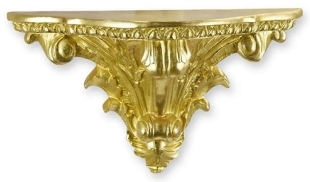 Nur Heute Casa Padrino Barock Kunstharz Wandkonsole Gold 35,8 x 16 x H. 20 cm - Polyresin Wanddeko Konsole im Barockstil - Barock Deko Accessoires - Barock Möbel - Barock Interior