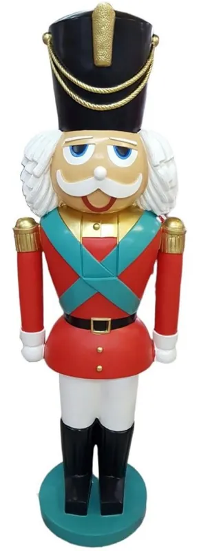 Preis Gesenkt Casa Padrino Luxus Deko Skulptur Nussknacker Rot / Mehrfarbig / Türkis H. 180 cm - Weihnachts Deko Figur - XXL Deko Skulptur - XXL Deko Figur - XXL Weihnachts Skulptur - Weihnachts Deko Accessoires