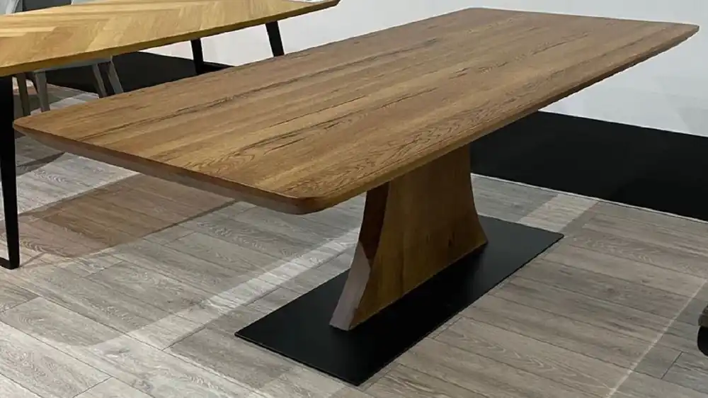 Casa Padrino Luxus Esstisch Braun / Schwarz 240 x 100 x H. 77 cm - Rechteckiger rustikaler Massivholz Küchentisch - Rustikale Möbel - Esszimmer Möbel - Luxus Möbel - Luxus Einrichtung Schneller Versand
