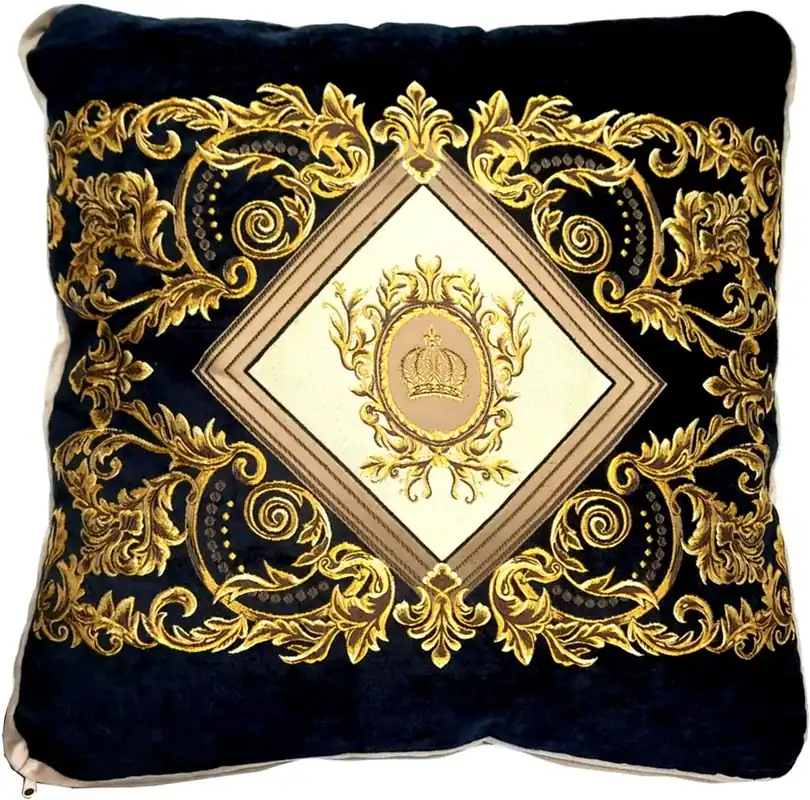 Harald Glööckler Luxus Deko Kissen Pompöös by Casa Padrino Schwarz / Creme / Braun / Gold - Designer Zierkissen - Glööckler Kissen - Harald Glööckler Designer Deko Accessoires - Luxus Qualität Online Kaufen