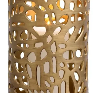 Casa Padrino Designer Windlicht / Kerzenleuchter Messing Finish ø 23 x H. 41,5 cm - Luxus Windlicht Super-Preis