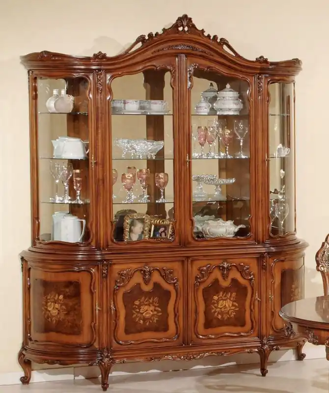 Kracherpreis Casa Padrino Luxus Barock Vitrine Braun - Handgefertigter italienischer Barockstil Vitrinenschrank mit 8 Türen - Barockstil Möbel - Italienische Barock Möbel - Luxus Qualität - Made in Italy