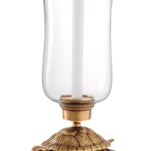 Casa Padrino Luxus Kerzenleuchter Schildkröte Vintage Messing / Schwarz 27 x 20 x H. 53,5 cm - Hotel Accessoires - Restaurant Accessoires - Gastronomie Accessoires - Luxus Qualität Direktkauf
