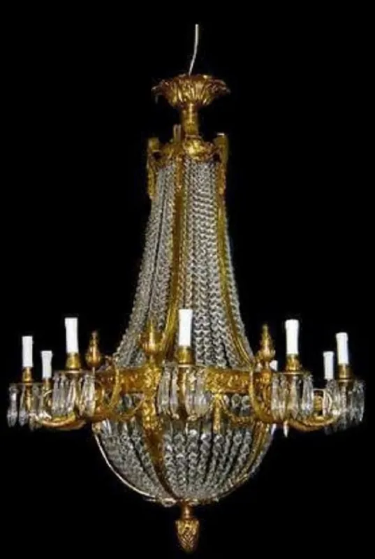 Casa Padrino Luxus Barock Kristall Kronleuchter Gold - Runder Barockstil Kronleuchter - Wohnzimmer Kronleuchter - Hotel Kronleuchter - Barock Kristall Leuchten - Barock Möbel Nur Heute