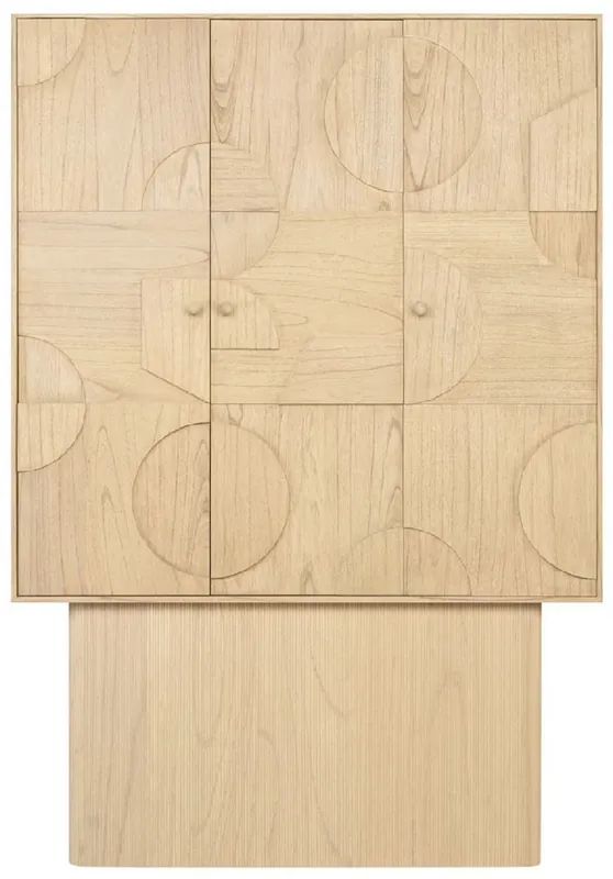 Casa Padrino Luxus Designer Schrank Naturfarben 130 x 45 x H. 190 cm - Massivholz Regalschrank mit 3 Türen - Schlafzimmer Schrank - Wohnzimmer Schrank - Büro Schrank - Luxus Möbel Sonderangebot