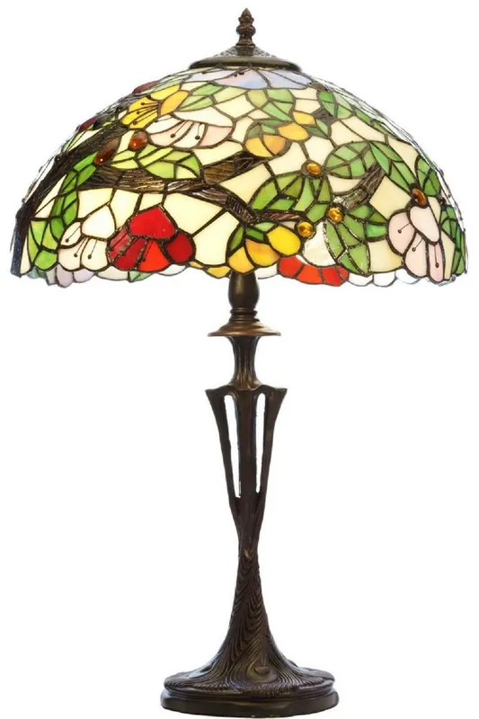 Knallerangebot Casa Padrino Luxus Tiffany Tischleuchte Mehrfarbig Ø 40 x H. 62 cm - Runde Tiffany Schreibtischleuchte - Wohnzimmer Deko Leuchte - Scheibtisch Deko Leuchte - Luxus Tiffany Leuchten