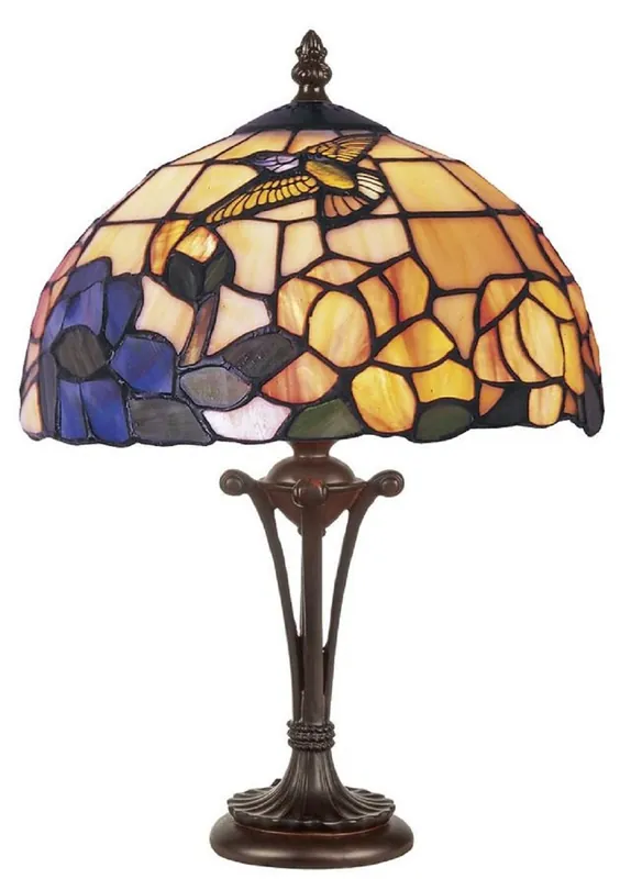 Top-Seller Casa Padrino Luxus Tiffany Tischleuchte Mehrfarbig Ø 25 x H. 47 cm - Tiffany Schreibtischleuchte - Tiffany Hockerleuchte - Tiffany Leuchten - Luxus Interior - Luxus Leuchten