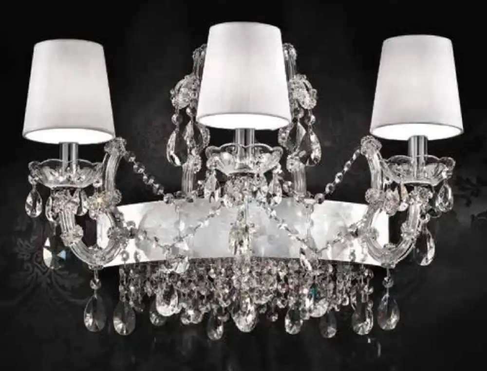 Casa Padrino Luxus Barock Wandleuchte Silber / Weiß 60 x 30 x H. 40 cm - Prunkvolle Barockstil Wandlampe mit venezianischen Kristallglas - Edel & Prunkvoll - Luxus Qualität - Made in Italy Sale