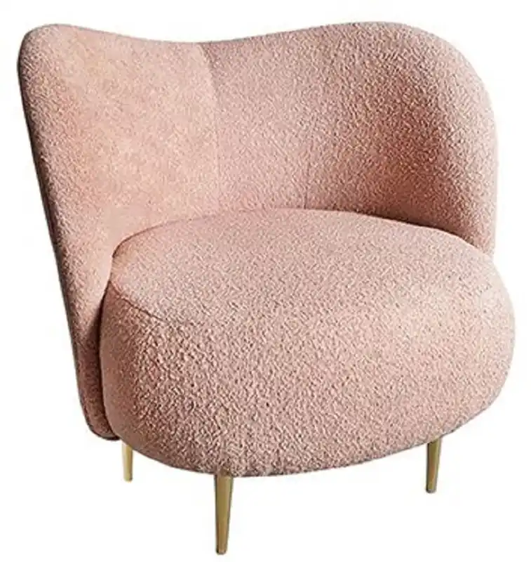 Versand Am Gleichen Tag Casa Padrino Luxus Sessel Rosa / Gold 86 x 72 x H. 80 cm - Wohnzimmer Sessel mit gebogener Rückenlehne - Wohnzimmer Möbel - Luxus Möbel - Wohnzimmer Einrichtung - Luxus Einrichtung