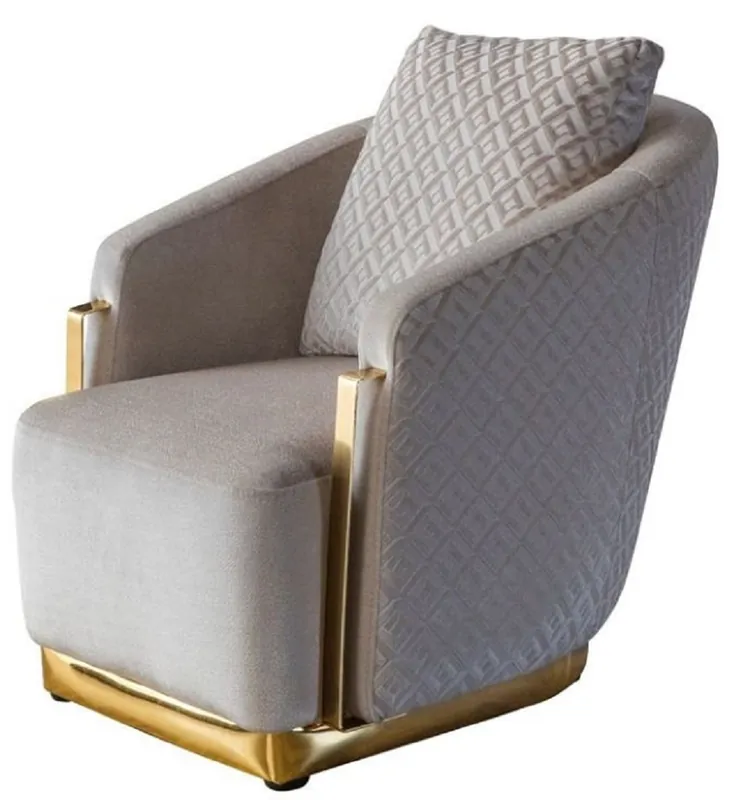Meistverkauft Casa Padrino Luxus Sessel Grau / Gold 87 x 83 x H. 75 cm - Wohnzimmer Sessel - Hotel Sessel - Wohnzimmer Möbel - Hotel Möbel - Luxus Möbel - Wohnzimmer Einrichtung - Luxus Einrichtung